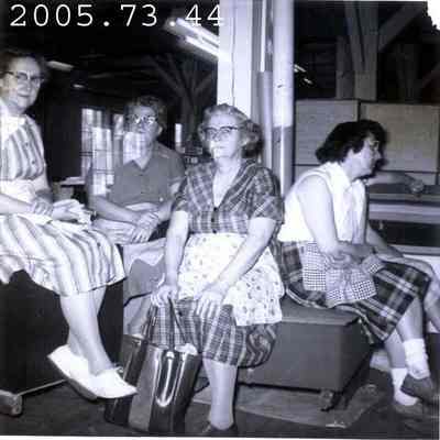 A photo of unidentified mill workers