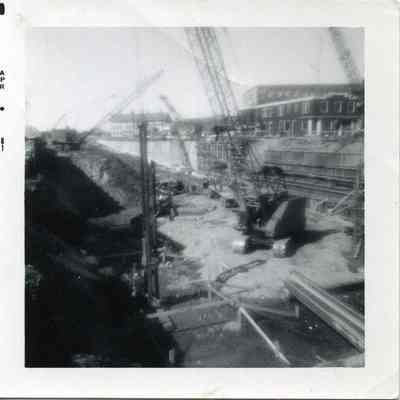Building of Route 1 underpass, 1961