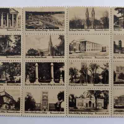 16 Real Photo Stamps of Brunswick, Me. & Bowdoin College
