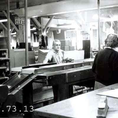 A photo of unidentified mill workers