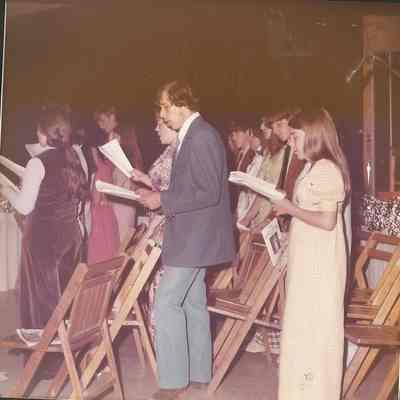 Another view of the Pageant Singers are Gene Menard, Steve Lavoie, Irene Bolduc