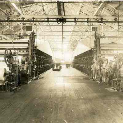 A photo view of 2 paper machines, 1921