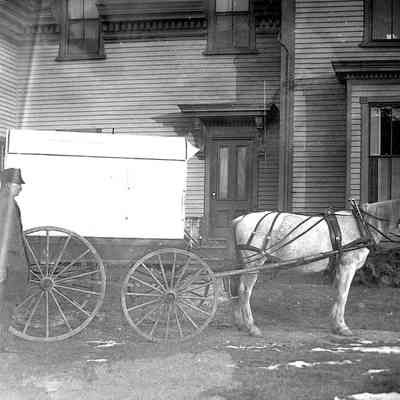 Horse Pulling a Wagon