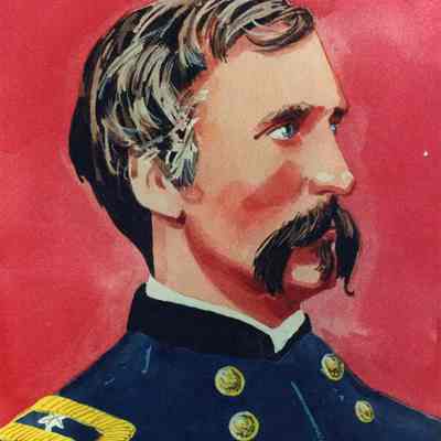 A photo of a watercolor painting of Chamberlain.