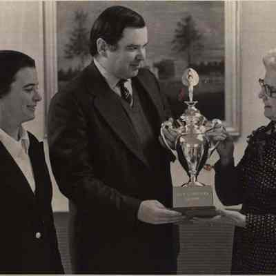 A photo view of the new Bowdoin Award.12/16/1974.