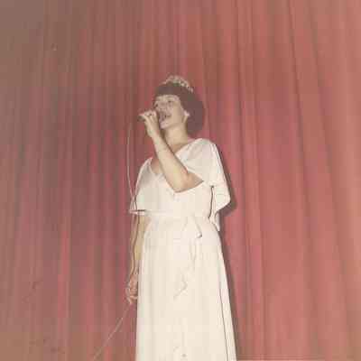 Sharon Hinckley Mistress of Ceremonies singing "Your The One That I Want" from the movie Grease