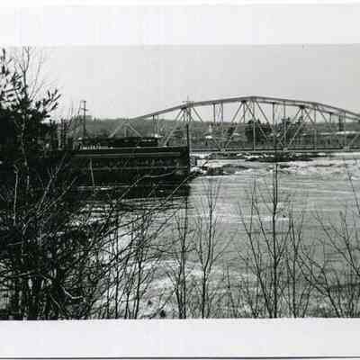 Androscoggin River Flood, Frank J. Wood (Brunswick-Topsham) Bridge.