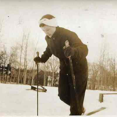 Unidentified Woman on Skis