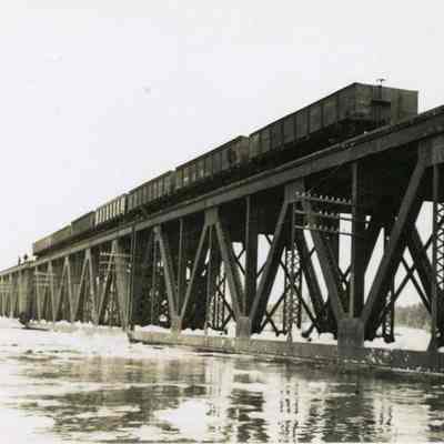Railroad Bridge before it was washed away by the 1936 flood