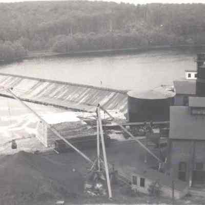 A photo view of the Pejepscot Paper Mill at Pejepscot.
