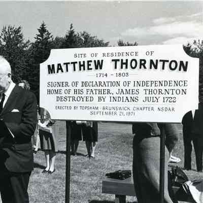 Dedication of Matthew Thornton Memorial