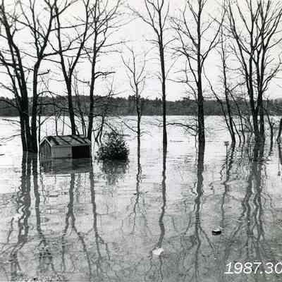Flooded storage shed