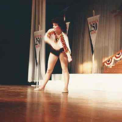 Chressie Gagne dancing to "Footloose".