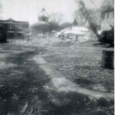 A photo of the Old Town Hall being demolished.
