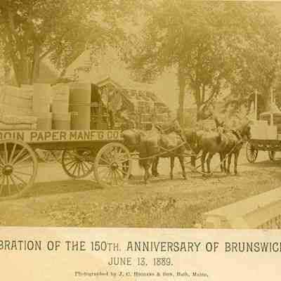 Bowdoin Paper Manufacturing Company Floats, 150th Anniversary of Brunswick