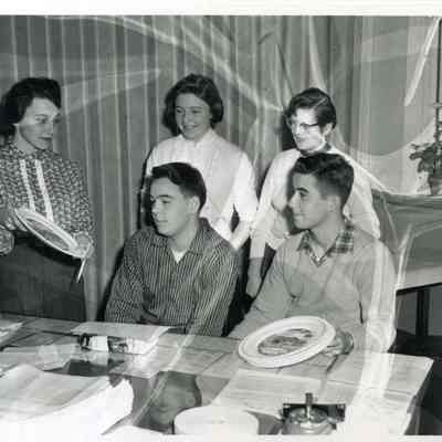Students Examine BHS Plates