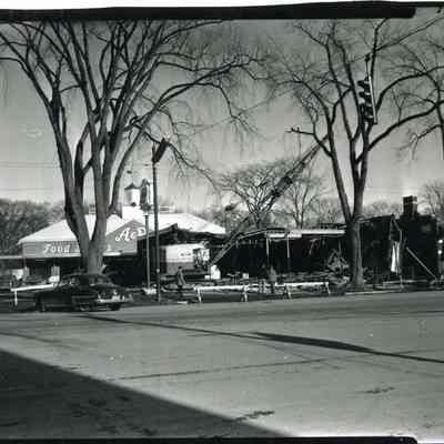 Black and white photograph of first A & P on Maine Street