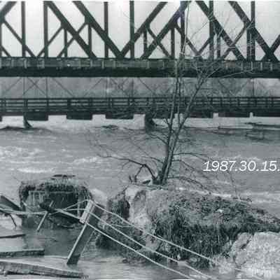 Flooded Mill Street and the Black Bridge