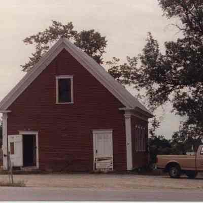 A photo view of an old red barn. 9/6/1989.