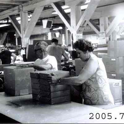 A photo of unidentified mill workers