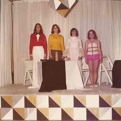 Contestants #4 to 1 posing in the 1973 pageant talent
