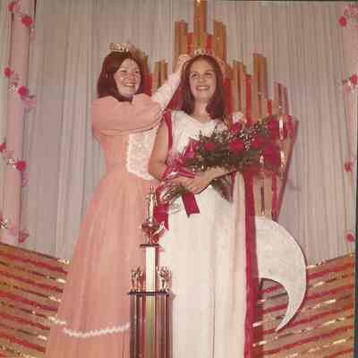 Brunswick Teen Queen 1975-76 Phyllis Gaudreau with Debbie Jellison