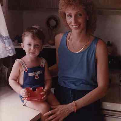 A photo view of a woman and a child.