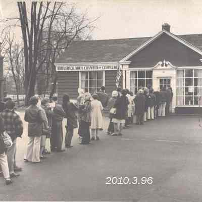 People Lined up Looking for Work