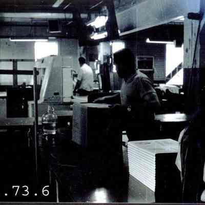 A photo of unidentified mill workers