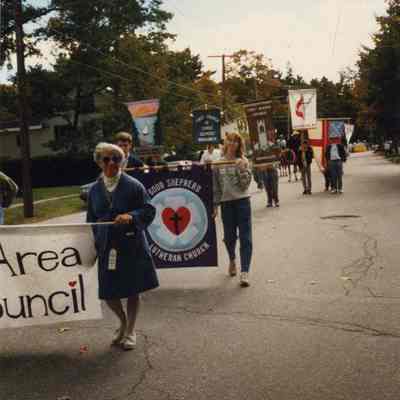 A photo of a marching unit in the 250th parade.10/7/1989.