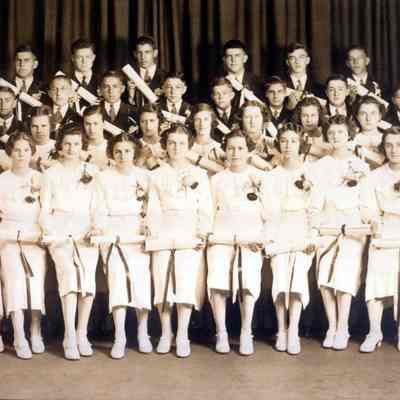 A photo print of 1936 St. John's School graduating class.