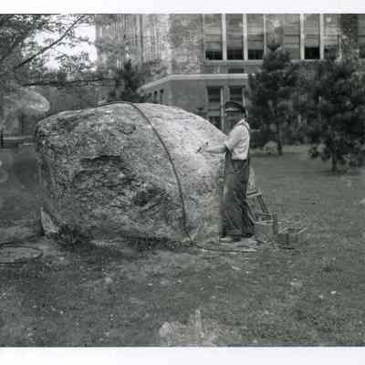 Man Works on Rock at BHS