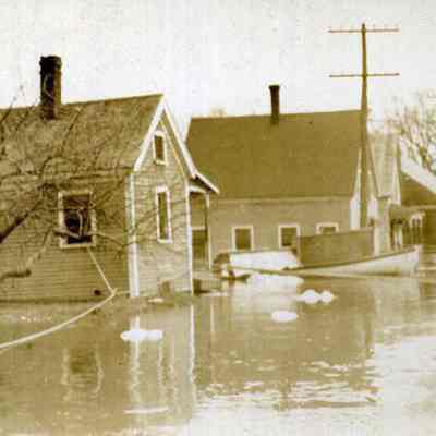 A photo of Water St. during the flood of 1936.