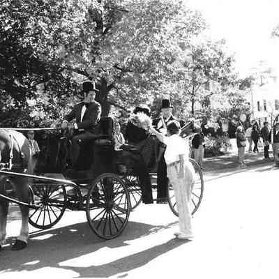 Earl Ormsby in buggy in Brunswick's 250th Anniversary Parade