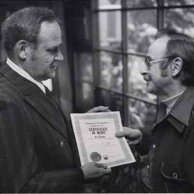 A photo view of Jim Pierce and Joe Kachinski. 5/4/1977.
