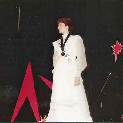 A color photograph of visiting Queen Tracie Kimball 1984 Maine's Junior Miss