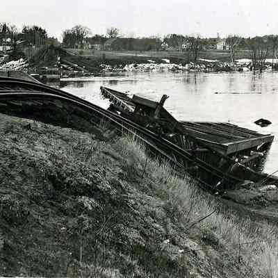 Destroyed Lower Railroad Bridge from the Flood of 1936