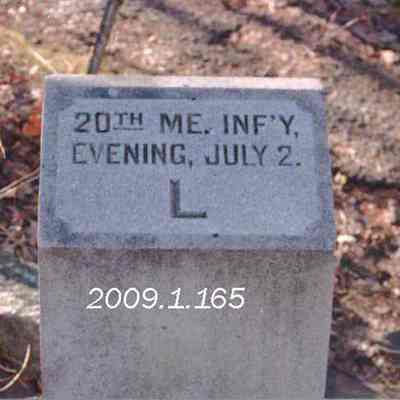 A photo of 20th Maine marker.