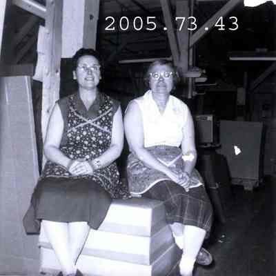 A photo of unidentified mill workers