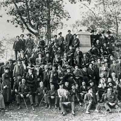 A photo of a get together on Little Rd Top Oct 12, 1902.