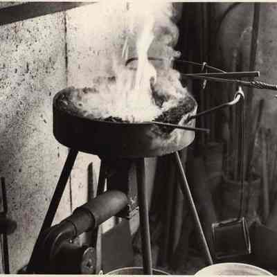A photo view of Jim Bennis' home-made forge.