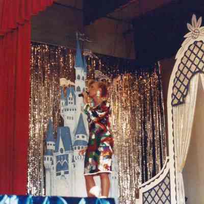 Jennifer, Miss York County practicing her song.