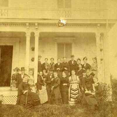 1/2 of a stereoscopic slide of BHS class of 1875.