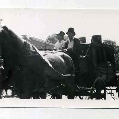 Men in a Horse Drawn Wagon in the Brunswick Bicentennial Parade