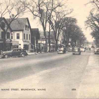 A picture postcard of Maine Street.