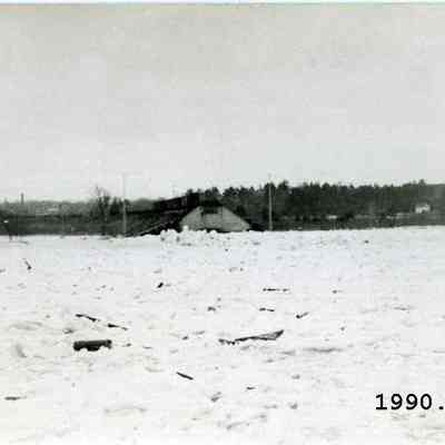 Remains of the Railroad Trestle during the Flood of 1936