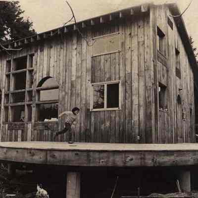 A photo view of a passive solar home. 3/9/1981