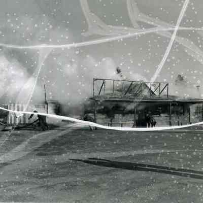 A photo of a fire at Cook's Corner.