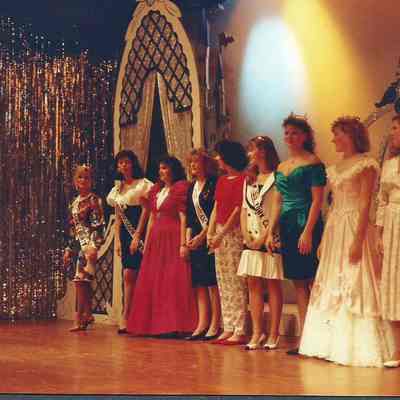 Jennifer Johns, Laurie Deschense, Christine Gagne, Sarah , Cheryl Breton, Stacy Bean, Robin Moody 1990 Teen Queen, Crystal Hurd, and 1989 Teen Queen Autumn Ison.