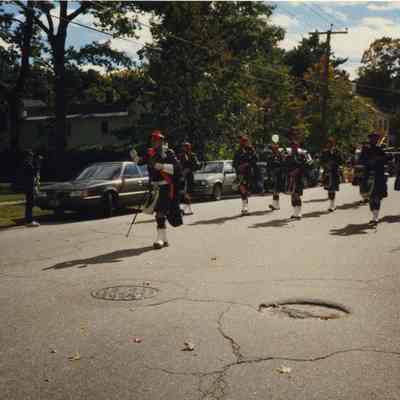 A photo of a marching band in the 250th parade.10/7/1989.